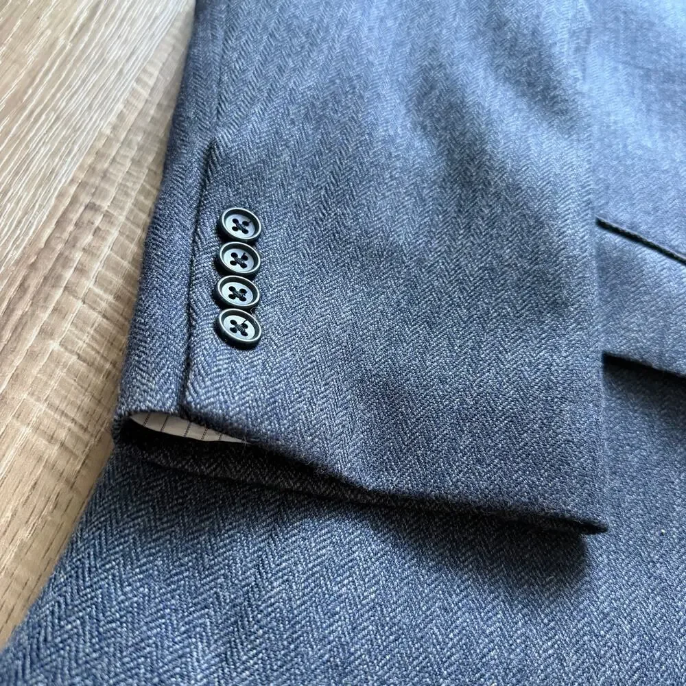 Joseph & Feiss Gold Wool Sport‎ Coat Blue/Grey Mens 48 Short
